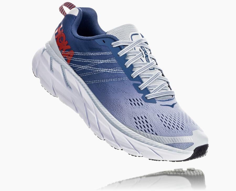 Hoka One One Clifton 6 Promenadskor Dam - Blå/Vita - IWRGJ-1574